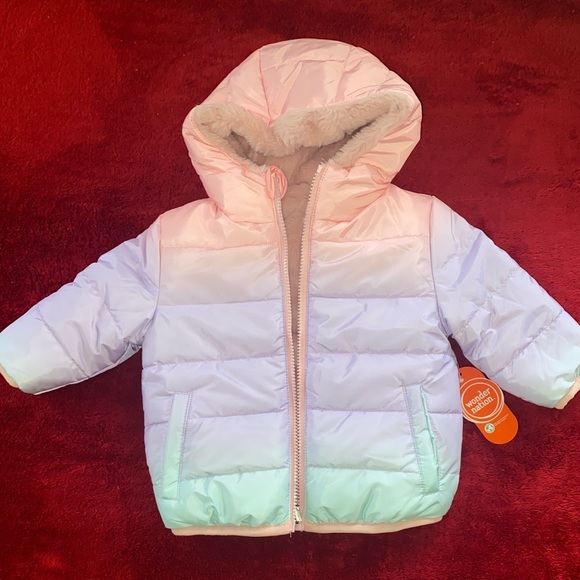Wonder Nation Baby & Toddler Girls Reversible Bubble Jacket - Picture 3 of 8
